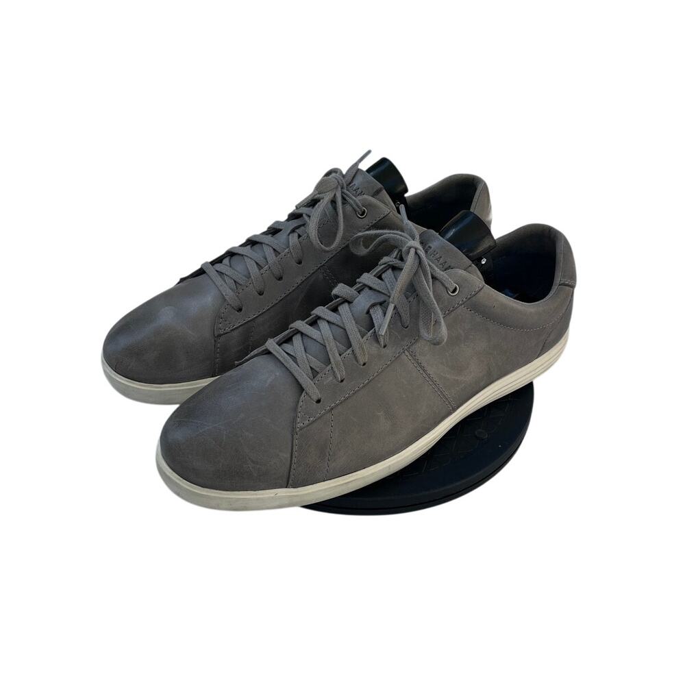 Mens Cole Haan Crosscourt Leather Casual Sneakers Shoes Size 11.5 Gray White